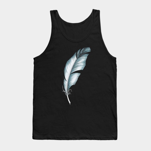 Blue feather Tank Top by Anilia